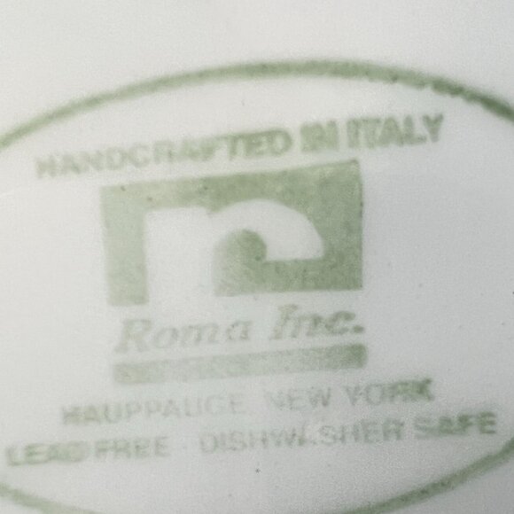 Italian Ceramic Serving Bowl 12" 3Qt Multicolor Leaf Design Handcrafted Roma Inc - Picture 4 of 9